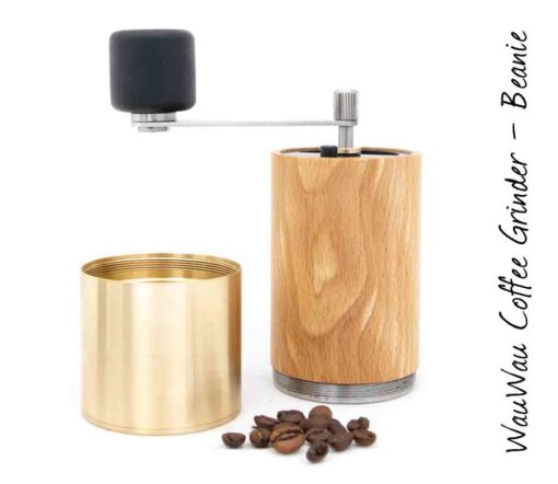 WauWau coffee grinder beanie beech natural / brass 25g