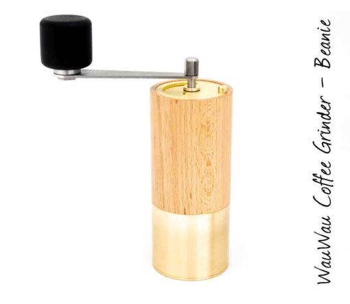 WauWau coffee grinder beanie beech natural/brass 25g- top brass