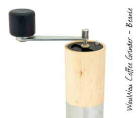 WauWau coffee grinder Beanie beech natural/ stainless steel/ top black