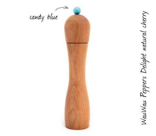 WauWau Peppers Delight natural cherrywood knob candy blue
