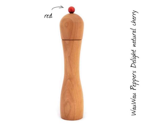 WauWau Peppers Delight natural cherrywood knob red