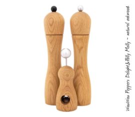 WauWau Grinder Set Peppers Delight/Polly Molly natural oak