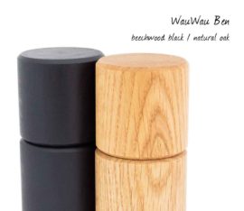 WauWau Ben Grinder Set: beechwood black & natural oakwood Detail