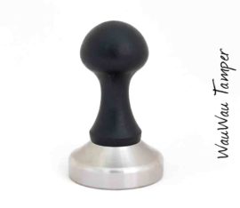 WauWau tamper stainless steel / beech stained black